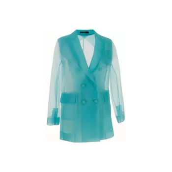 MaxMara Negra Double Breasted Sheer Blazer