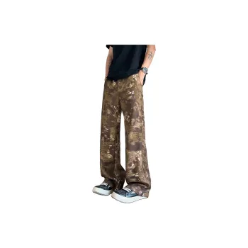 ZYKY Jeans Unisex Coffee Snakeskin Print