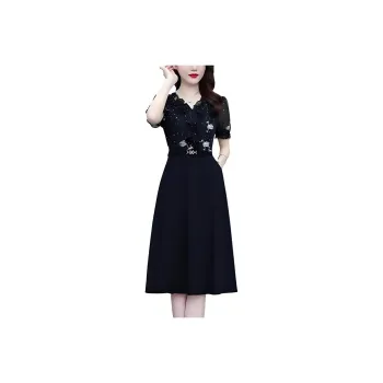 Flowers In Water Short Sleeved Dress Women's