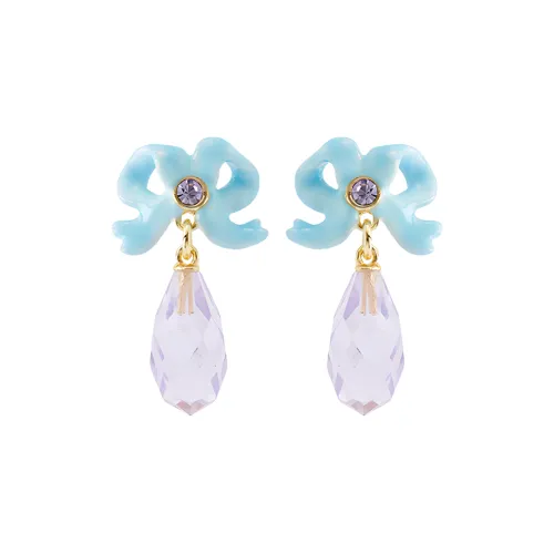 LES NEREIDES Gold Plated Earrings Women's Blue Purple