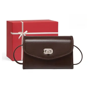 CNNCOO Cow Leather Shoulder Bag Regular Women's Coffee/Brown