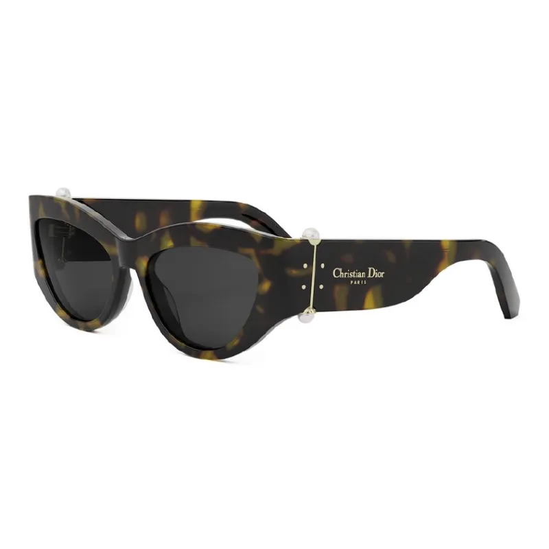 DIOR Cellulose Acetate Irregular Shape Sunglasses Unisex Tortoiseshell-0