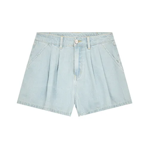 ELF SACK Denim Shorts Women's Washed Denim Blue