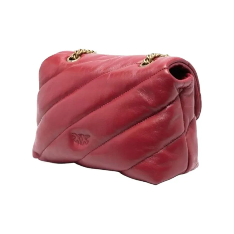 PINKO Love Bag Puff Lambskin Shoulder Bag Mini Women's Red-1