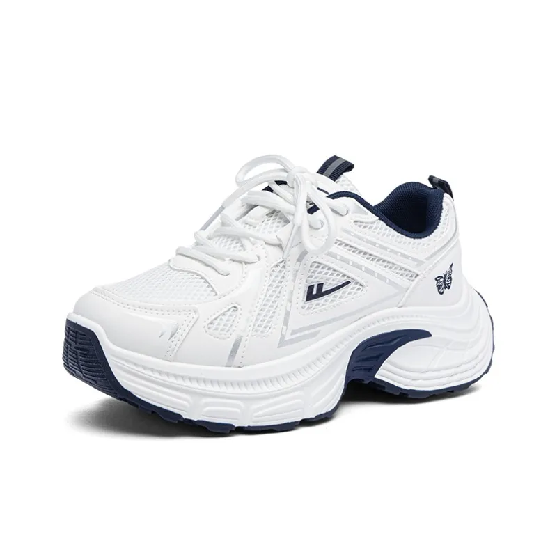 Warrior Anti Slip Wear Resistant Low Top Casual Running Shoes Women's White Dark Blue-1