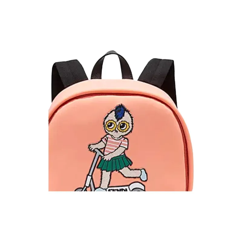 FENDI Cow Leather Backpack Kids' Pink-2