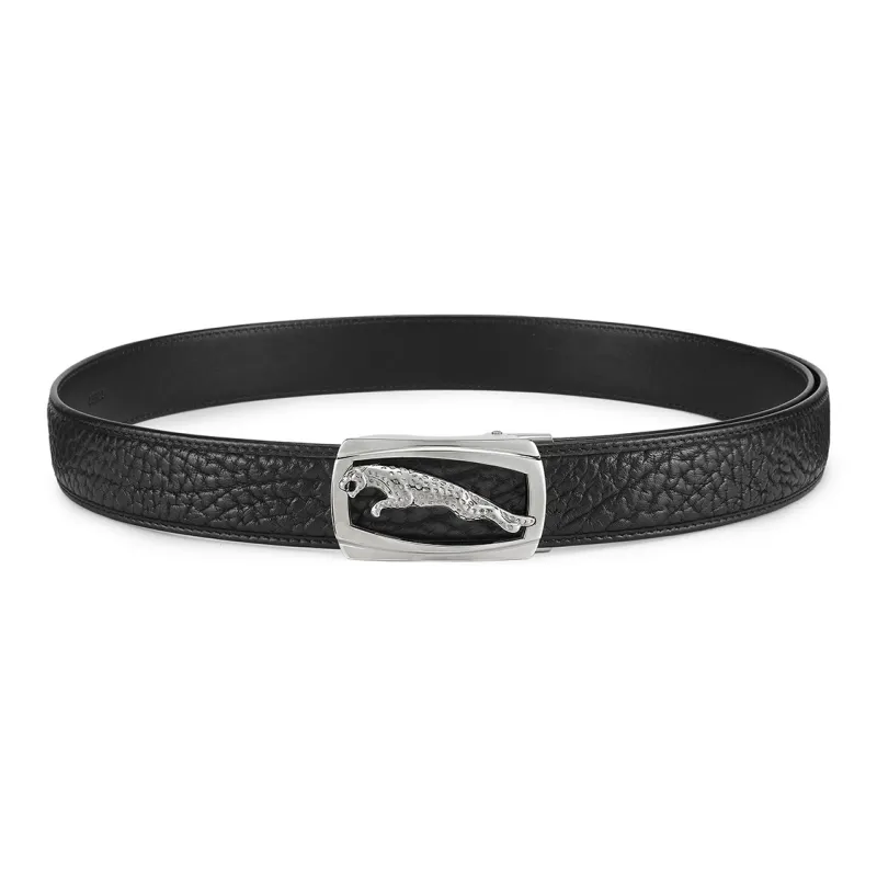 JAGUAR Cow Leather Belts Men's Black 3.40cm-3