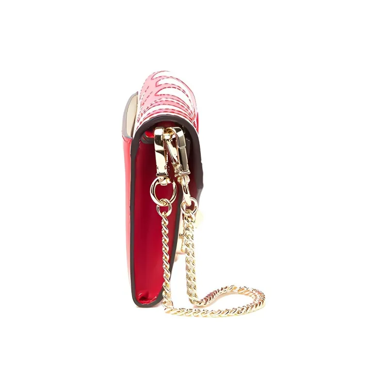 MICHAEL KORS Whitney Leather Clutch Wallet Women's Red White-2