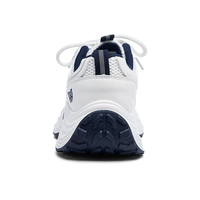 Warrior Anti Slip Wear Resistant Low Top Casual Running Shoes Women's White Dark Blue-3