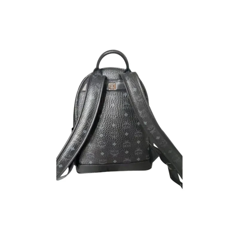 MCM Artificial Leather Backpack Small Size Unisex Black-1