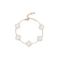 [Lucky Four-Leaf Clover]Bracelet, Pure White
