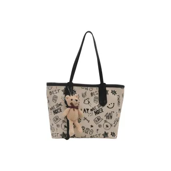 HCXK PU Tote Bag, Shopping Bag, Shoulder Bag Regular Women's Black/Blue/Pink/Brown