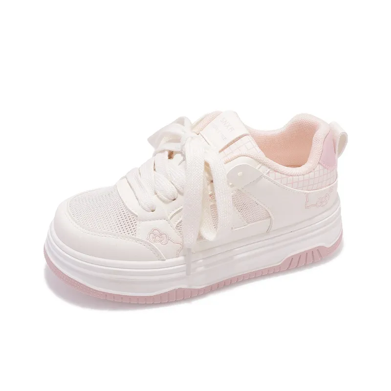 Miss Zhang Abrasion Resistant Low Top Skateboard Shoes Women's Pink-1