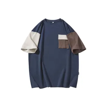 Go it alone T Shirts Unisex Navy Blue & Apricot & Brown