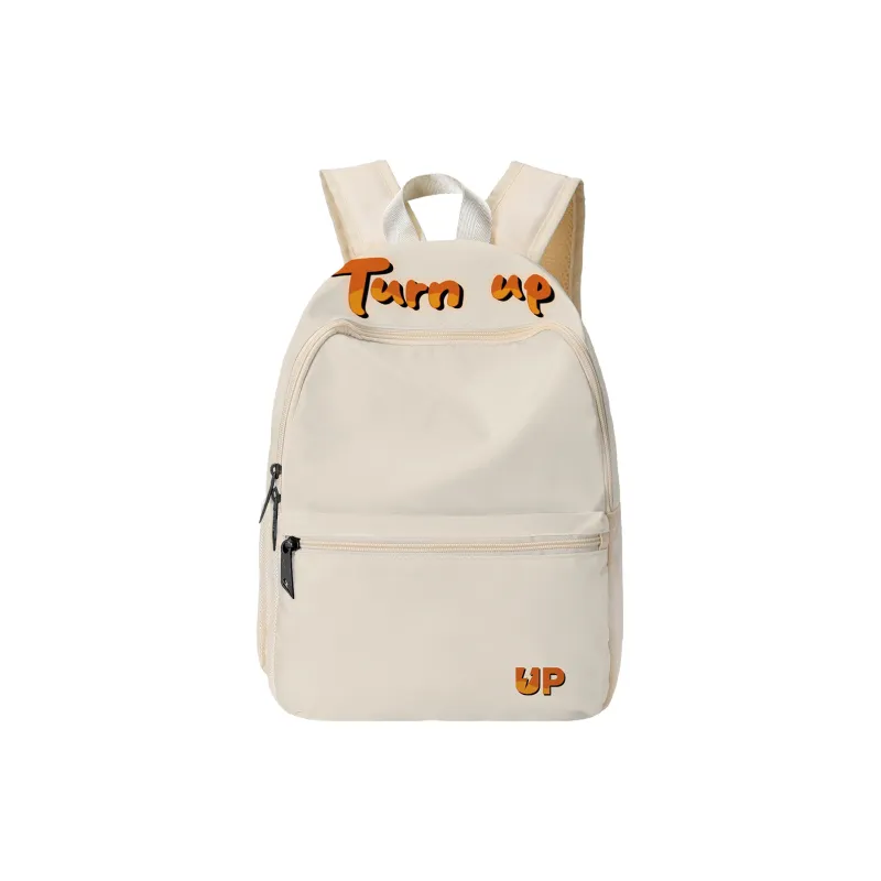 TURN UP Polyester Backpack Laptop Bag Unisex Apricot-5