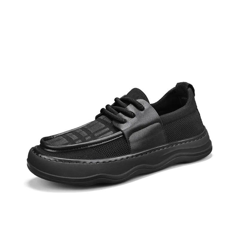 AD Breathable And Wear resistant Low Top Casual Shoes Men's Black-3