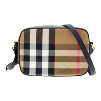 Burberry Canvas Bag Camera Bag Shoulder Bag Trumpets Women's Brown