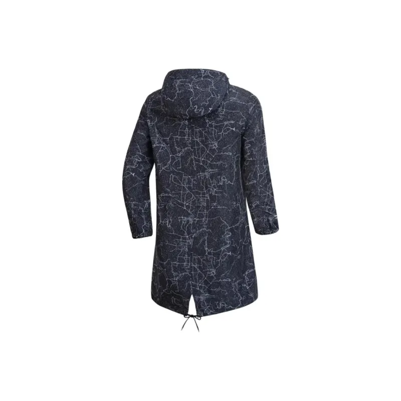 LiNing Sports Fashion Collection Trench Coat Men's Standard Black Gray Print-1