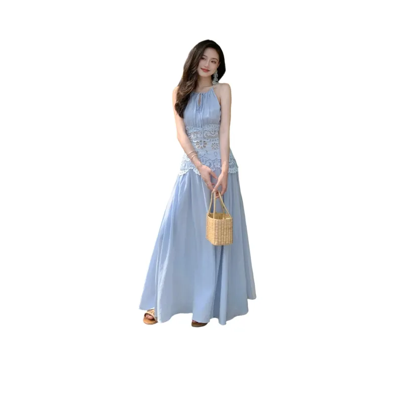 FLIM Sleeveless Dresses Women's Blue-0