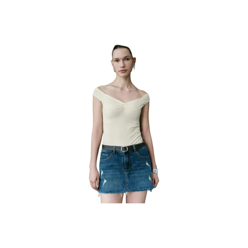 URBAN REVIVO Regular T Shirt Women's Pink White-0