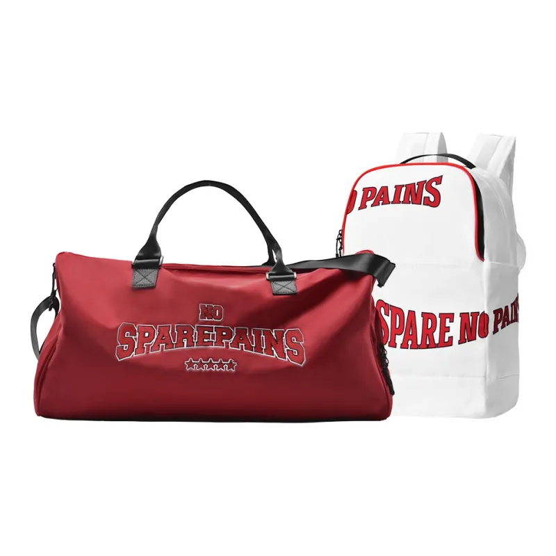 Spare No Pains. Polyester Shoulder Bag, Gym Bag, Crossbody Bag, Handbag, Luggage Bag Unisex Burgundy-7