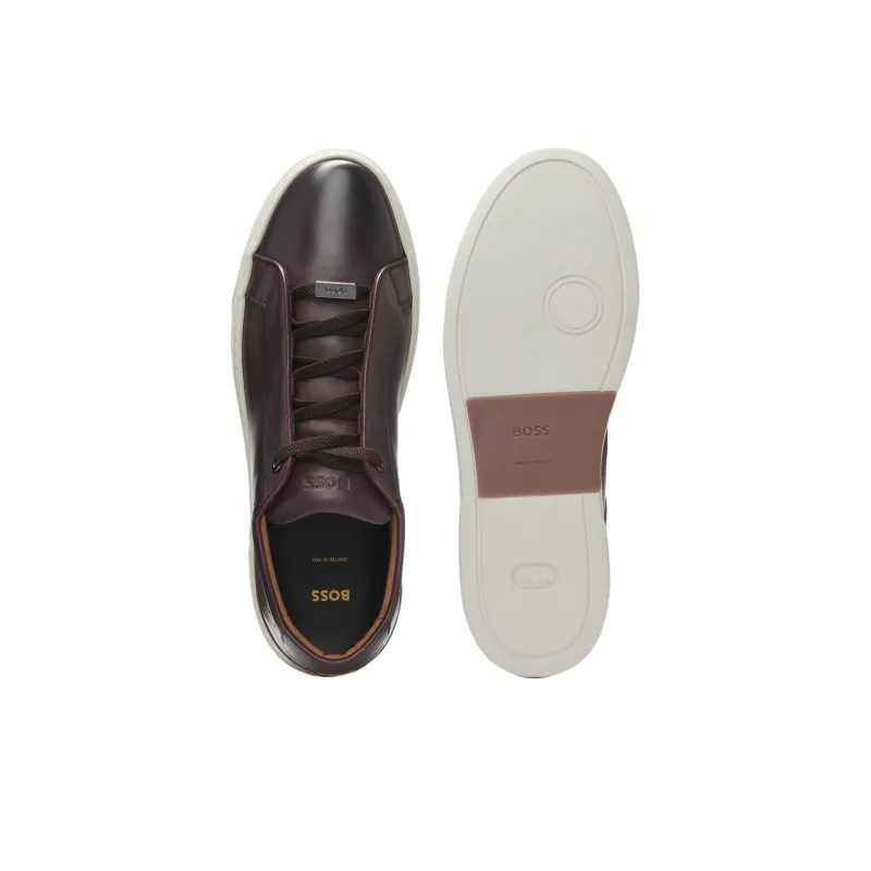 HUGO BOSS Gary Low Top Skateboard Shoes Men's Dark Red-4