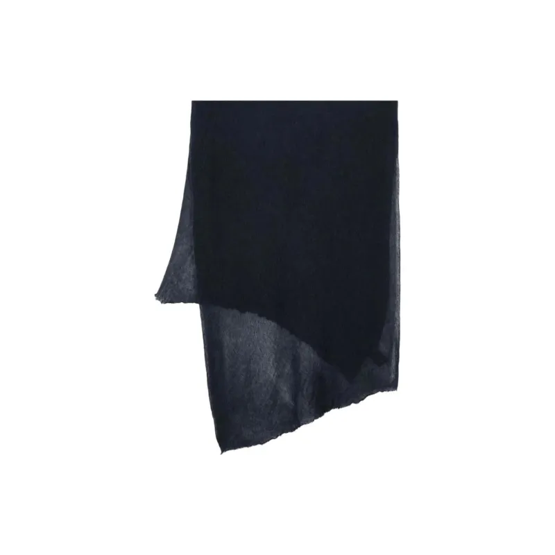 FEDELI Cashmere Knit Scarves Men's Navy Blue-0