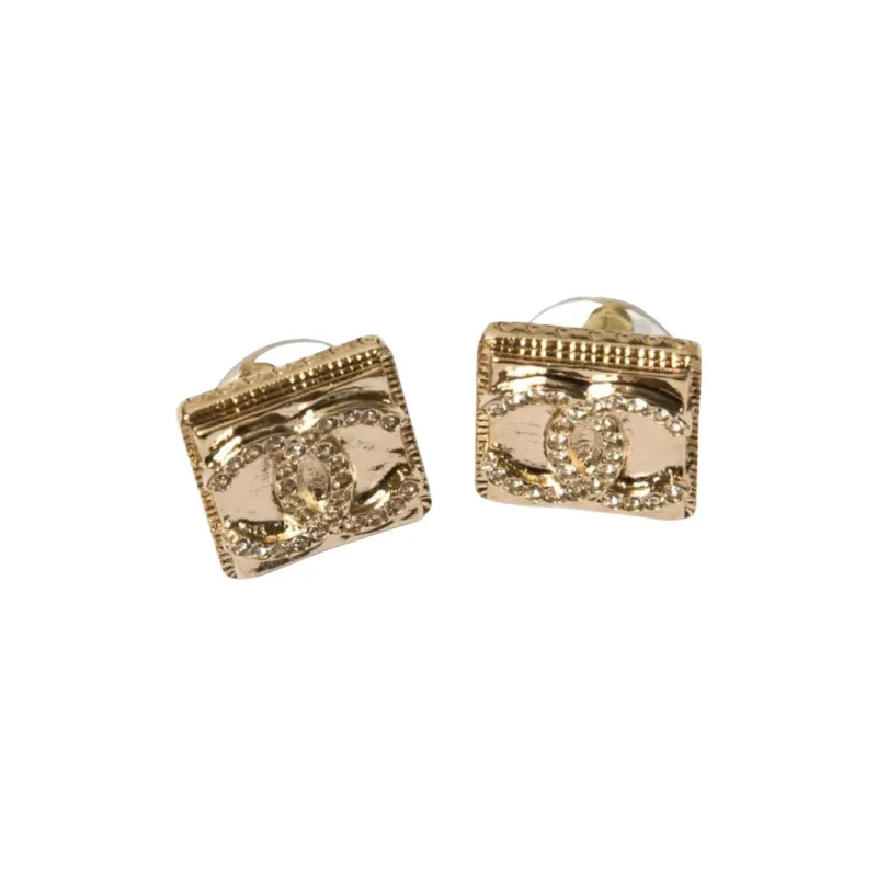 CHANEL 2000s CC logo Earrings-0