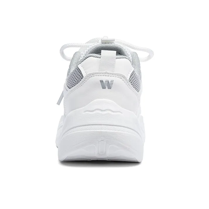 Warrior Cushioning, Wear Resistant Low Top Casual Running Shoes Women's White Gray-3