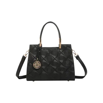 H YXIANG Microfiber Synthetic Leather Handbag Women's Black