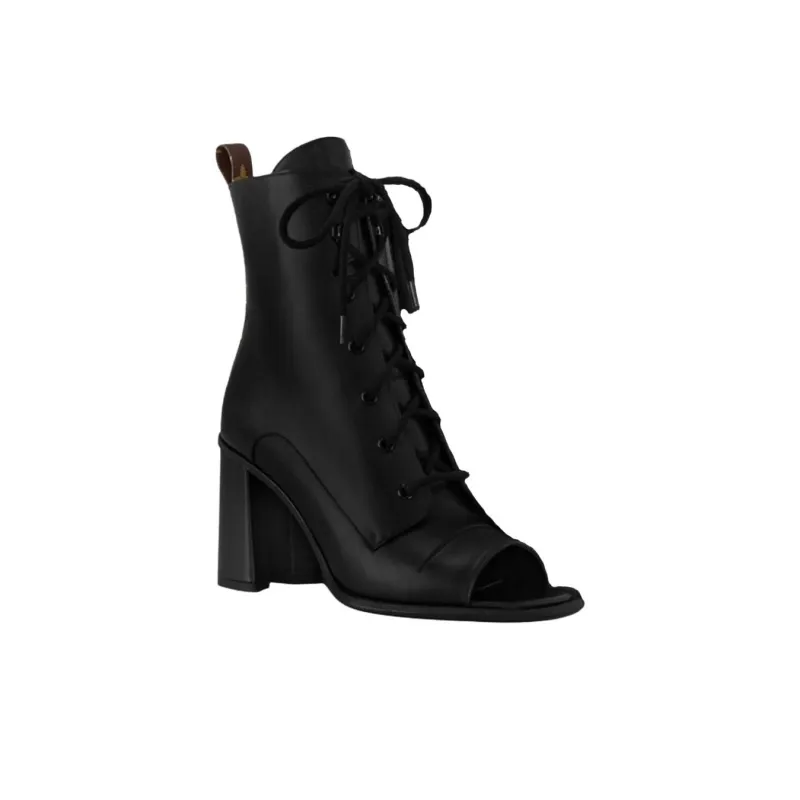 LOUIS VUITTON Berlin Ankle Boots 8.5cm Women's Black-1