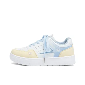 Warrior Anti Slip Wear Resistant Low Top Skateboard Shoes Women's White Yellow Blue