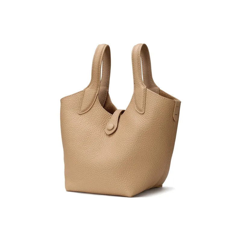 ROBERTA DI CAMERINO Cow Leather One Shoulder Handbag Women's Cream Apricot/Black-3