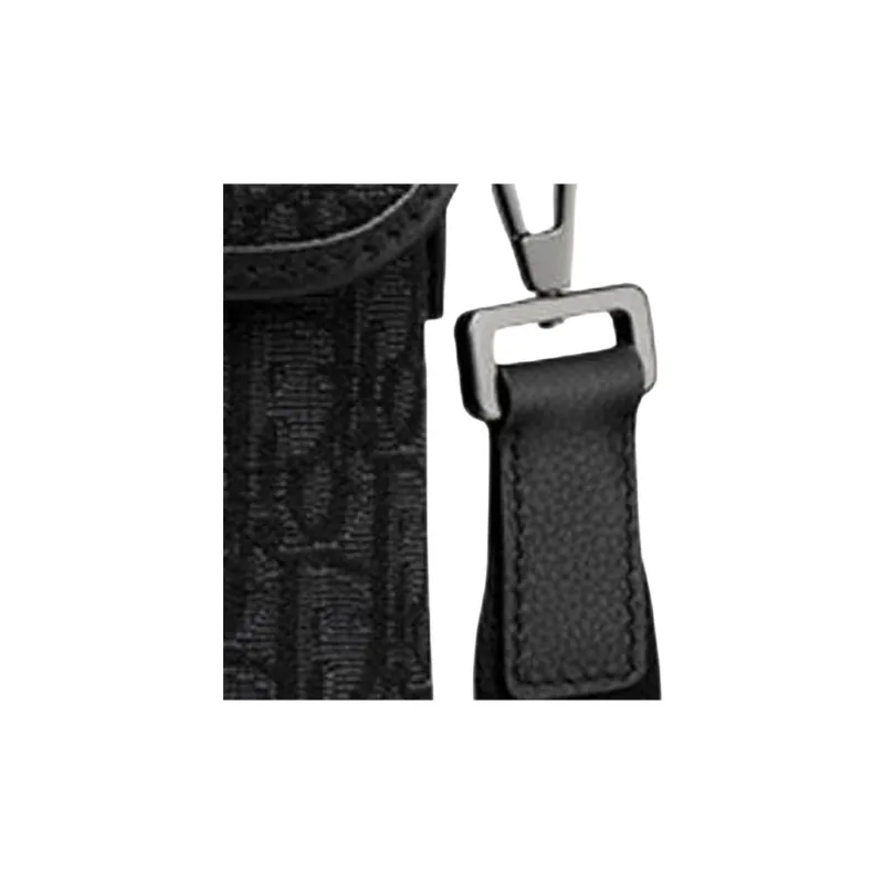 DIOR Cotton Messenger Bag Crossbody Bag Shoulder Bag Mini Women's Black-2