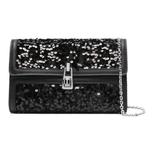 COCCINELLE Magie Sequins, Cow Leather Shoulder Bag Women's Black