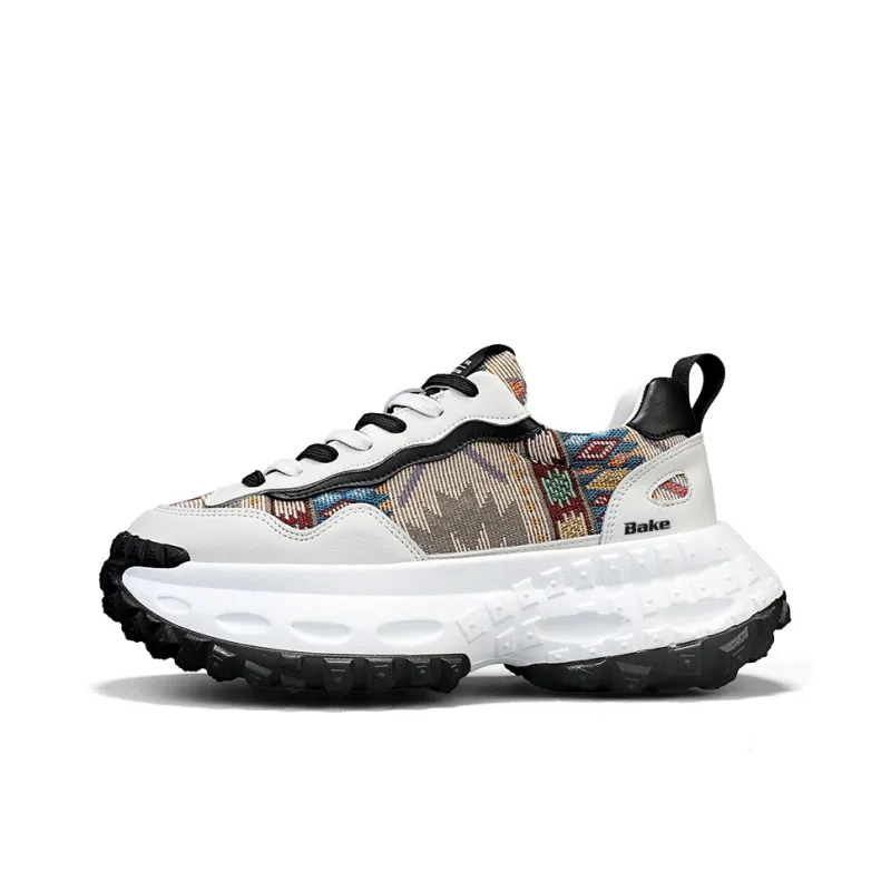 BAKE Breathable And Wear resistant Low Top Chunky Sneakers Men's-5
