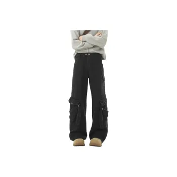 KLAMMKICKS Cargo Pants Unisex Washed Black
