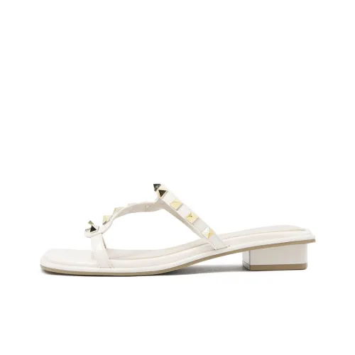 CAMEIDO Slip Resistant Slide Slippers Women's Beige