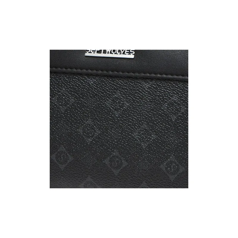 SEPTWOLVES Artificial Leather Clutch Men's Black-3