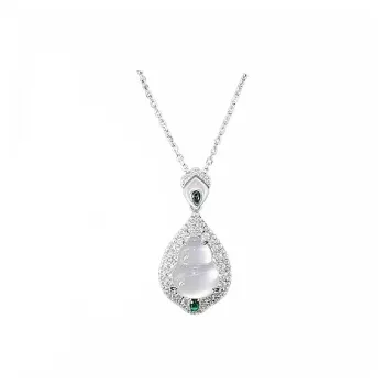 Long Fu Chalcedony Luxury Premium Collarbone Chain Fashion Versatile Necklace Women's