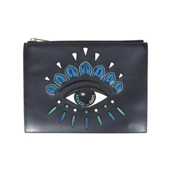 KENZO Calfskin Clutch Women's Black