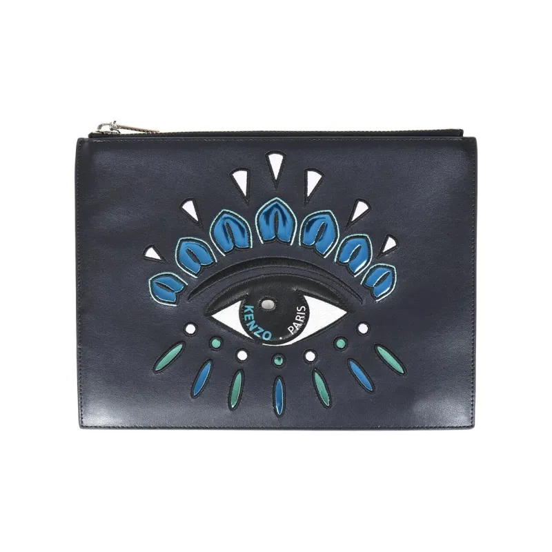 KENZO Calfskin Clutch Women's Black-0