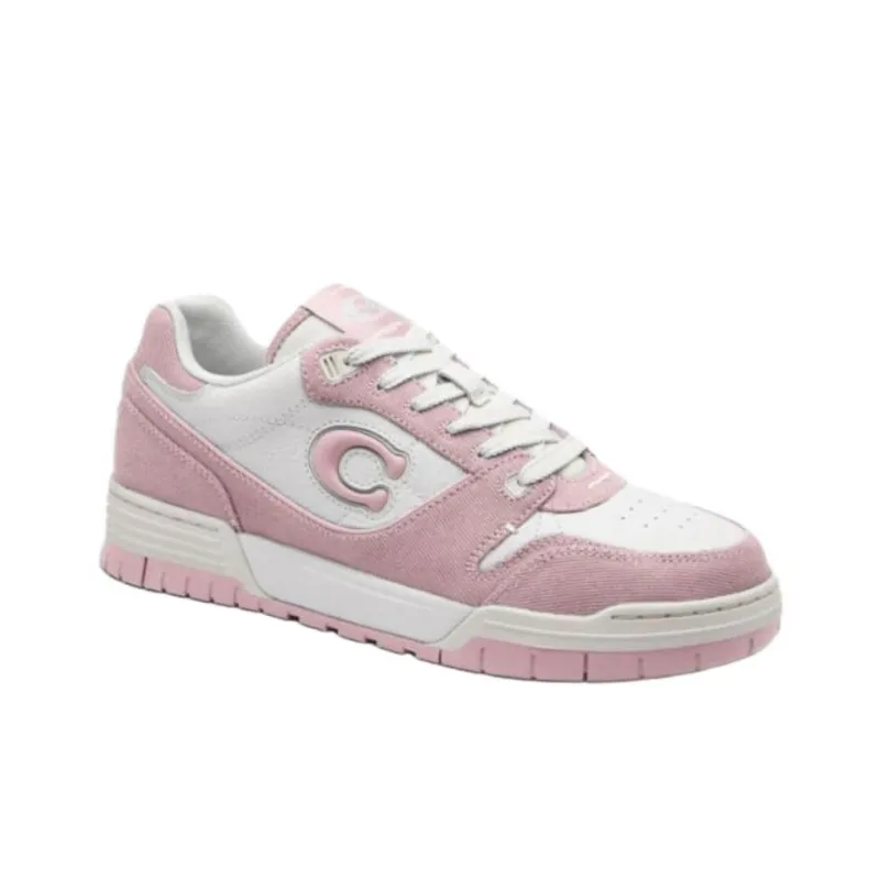 COACH Soho Low Top Skateboard Shoes Women's Pink-1
