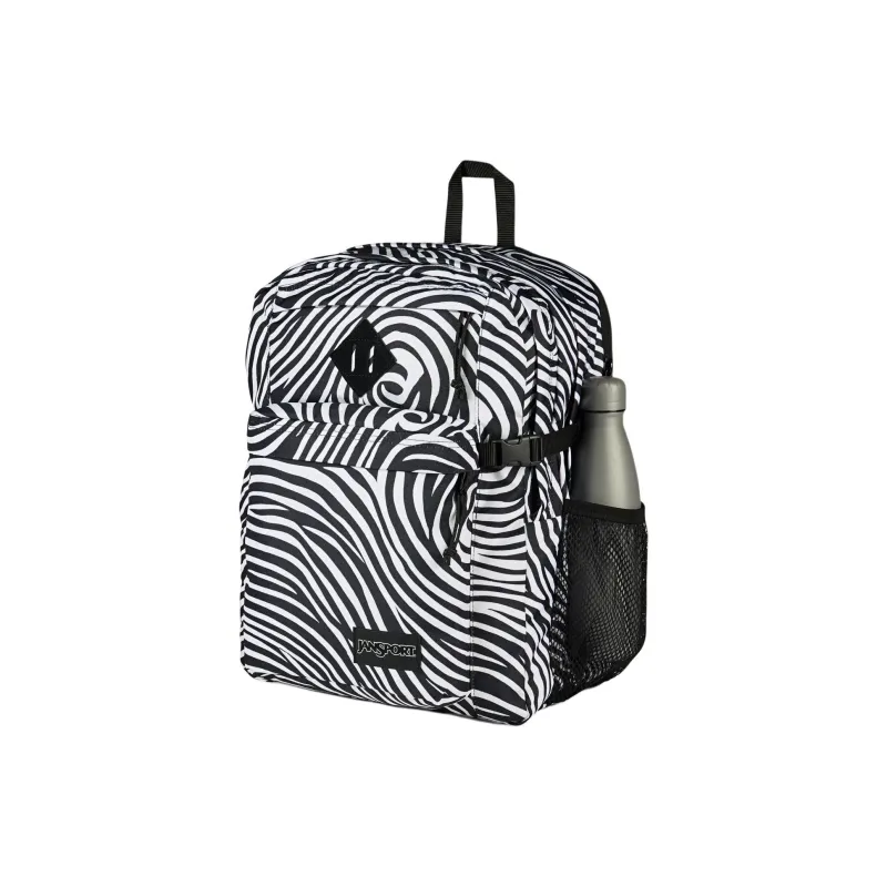 JanSport Recycled Polyester Backpack Unisex Black & White-2