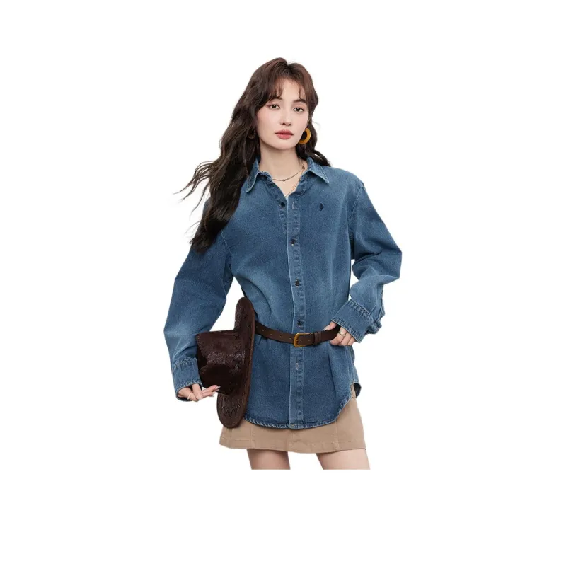 ERIRI Shirts Women's Denim Blue-0