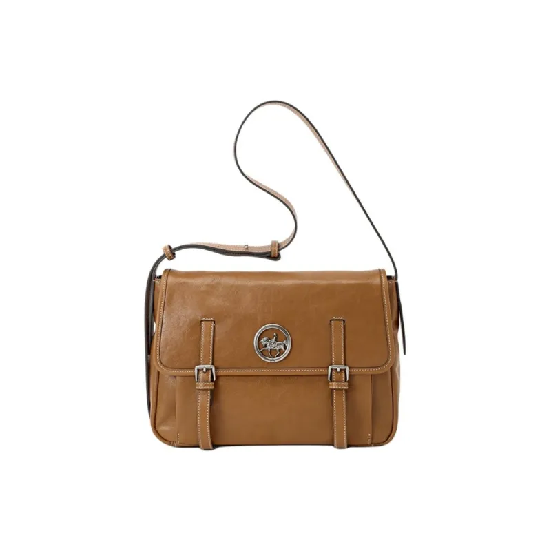 Why Vegetable Tanned Cow Leather Messenger Crossbody Bag, Shoulder Bag Medium Size Women's Multicolor-8