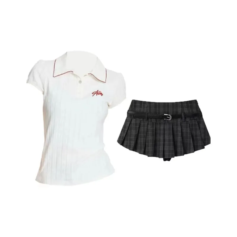 WOVLAS Two Piece Skirt Sets Women's-0