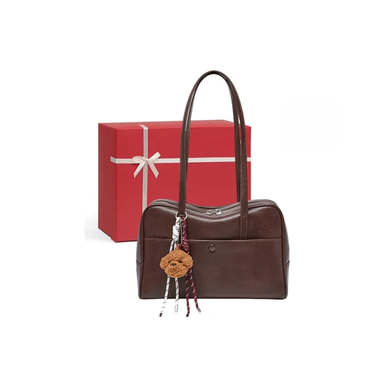 CNNCOO Synthetic Leather Shoulder Bag Regular Women's Vegetable Tanned Coffee-0