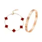 [Lucky Four-Leaf Clover]Red, Bracelet+Bangle