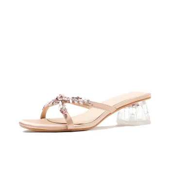 GOSO Rubber Sole Slip Resistant Slide Slippers Women's Pink